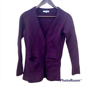 Madewell Sweater 100% Merino Wool Cardigan Sweater Size Small purple